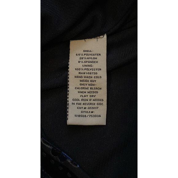 NWT Eci NY Shift Dress Medium Navy & Gold Velvet Flutter Bell Sleeves Boho Dress - Picture 9 of 16